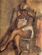 Jules Pascin kerchiefed Lady oil painting reproduction